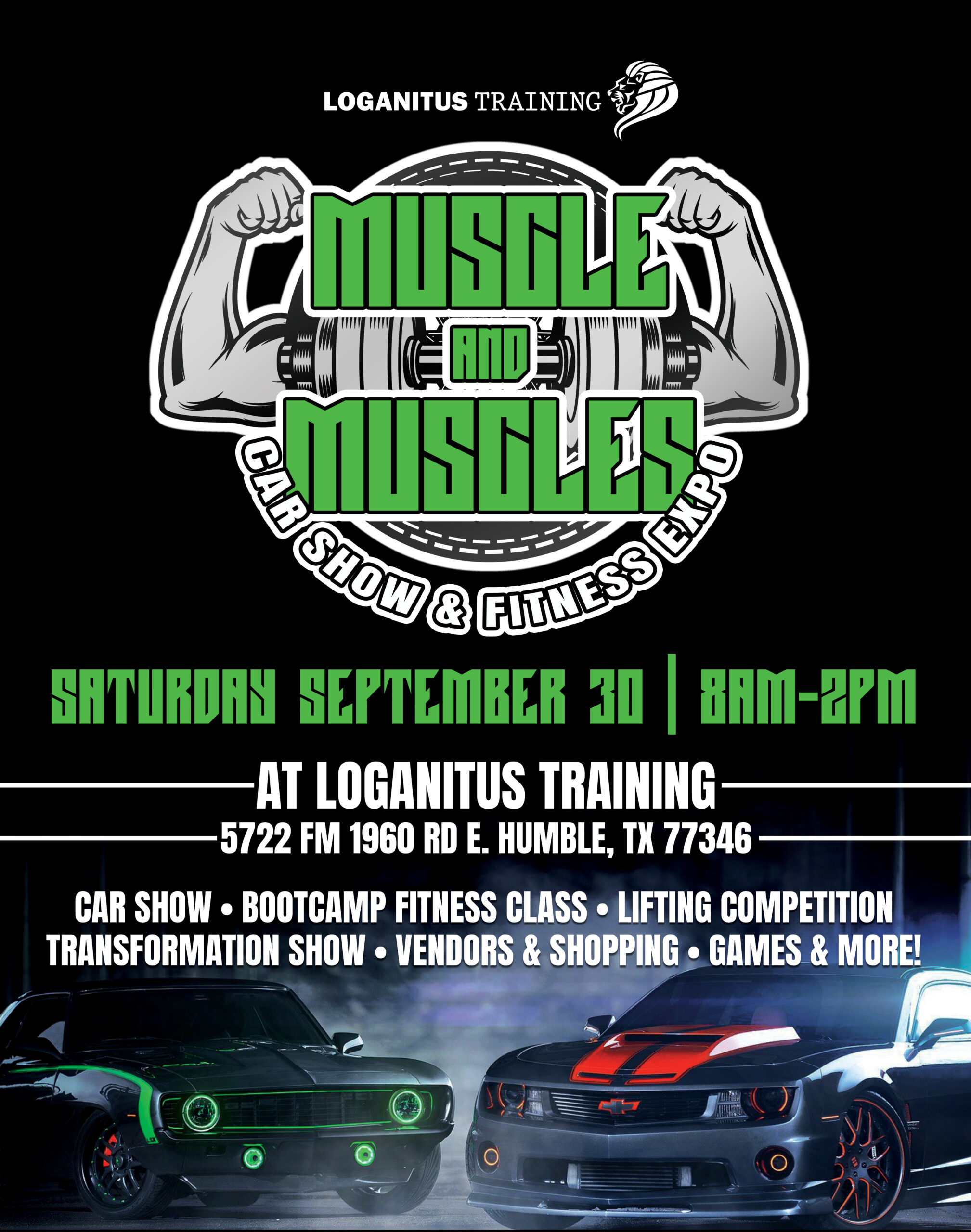 Muscle & Muscles Car Show and Fitness Expo Poster